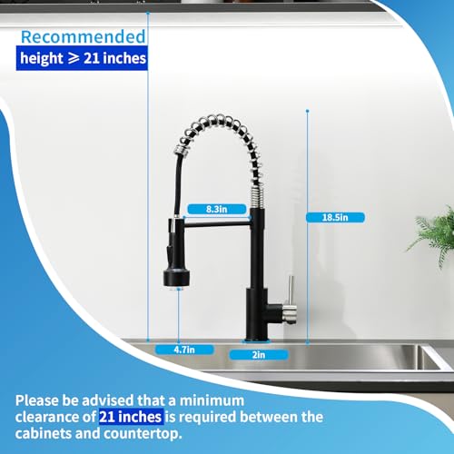 Led Kitchen Faucet with Pull Down Sprayer Nickel and Black