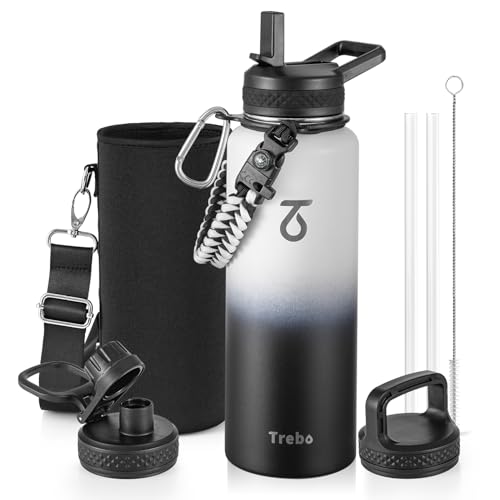Water Bottle Insulated 40 oz with 3 Lids