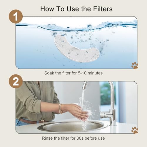 Replacement Filters for Stainless Steel Wireless Cat Fountain 4 Packs