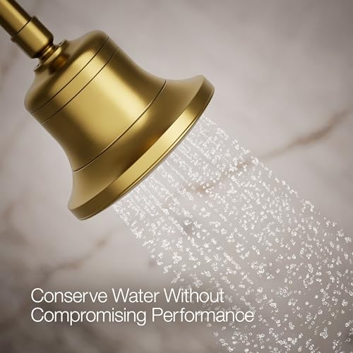33631-G-2MB Cinq Round Single-Function Filtered Showerhead, Five-Layer Filtration, 1.75 GPM, Full Coverage Spray, Premium Durable Material, Vibrant Brushed Moderne Brass