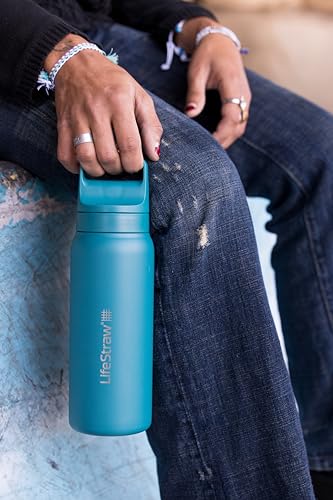 Go Series Insulated Stainless Steel Water Filter Bottle for Travel and Everyday Use Removes Bacteria