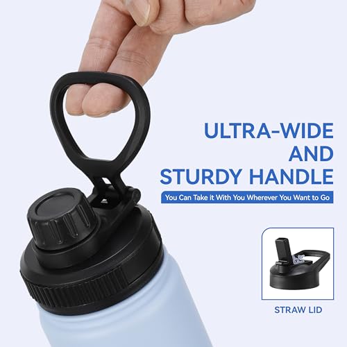 16 oz Kids Water Bottle for School Stainless Steel Double Wall Vacuum Insulated Water Bottle with Straw lids & Spout Lid