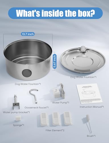 Dog Water Fountain for Large Dogs