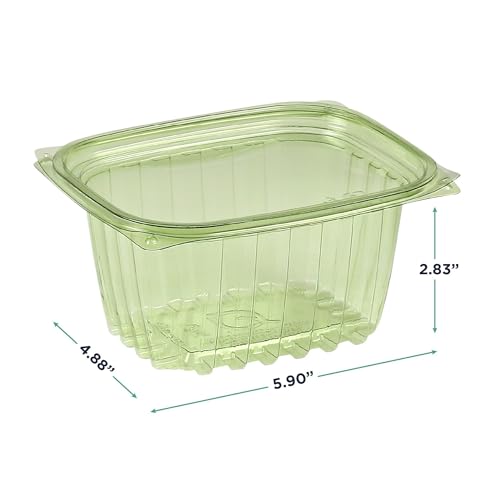 Compostable 16oz Rectangular Deli Containers With Lids (300 Count)