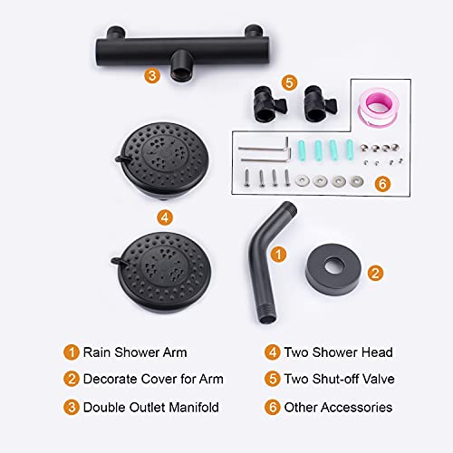 High Pressure Double Shower Head with Shut