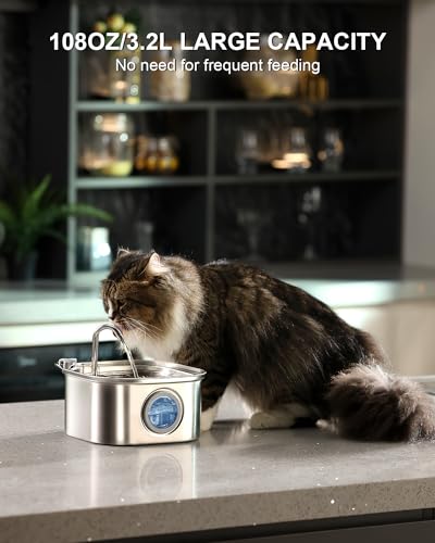 Cat Water Fountain Stainless Steel (9 Count)
