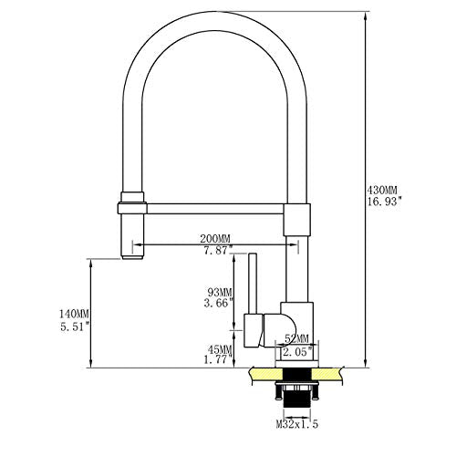Gold and Black Kitchen Faucet