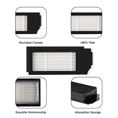 5 Pack) N20 Plus HEPA Filter Compatible With ECOVACS DEEBOT N20 Plus/ N20 Pro Plus/ X1 Omni/ T10/ T10 Plus/ T10 Turbo/ T10 Omni, Robot Vacuum Filter Kit, Replacement Filters Accessories, Black (5 Count)