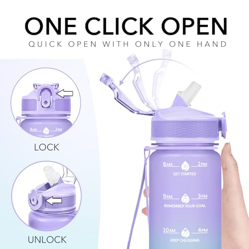Plastic Water Bottle With Straw & Time Marker