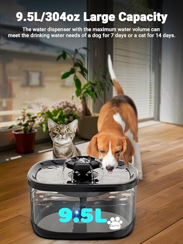 2.5Gal 9.5L Dog Water Fountain 3 Flow Modes Cat Fountain