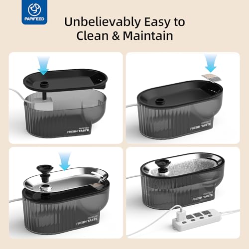 Cat Water Fountain Stainless Steel with a Silicone Mat