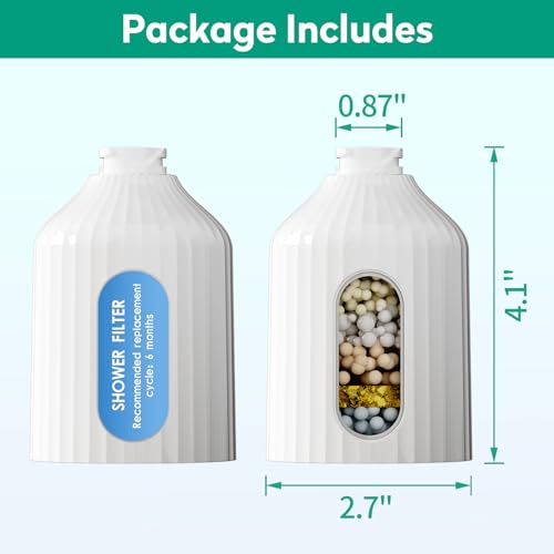 Shower Head Filter Refill for Hard Water to Remove Chlorine (2 Count)