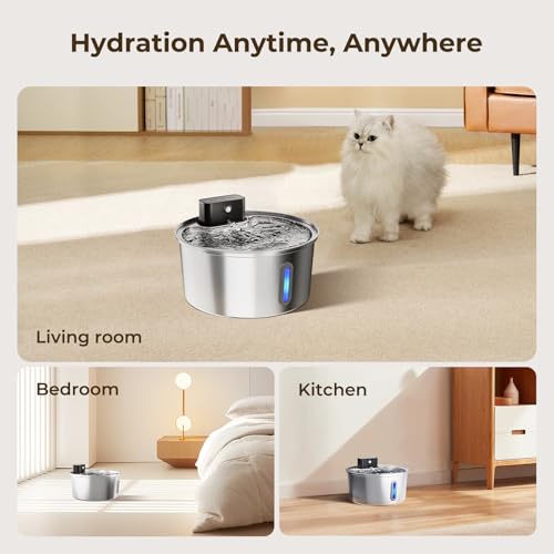 Wireless Stainless Steel Pet Water Fountain