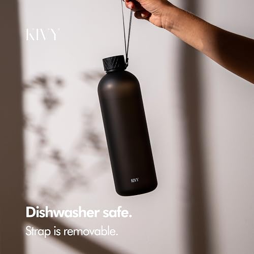 Large Water Bottle 50oz [Lightweight & Shatterproof] Fits Backpack & Cupholder for Travel