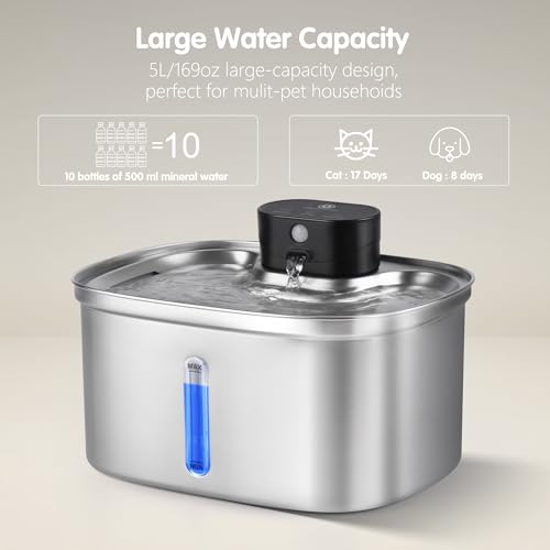 Wireless Cat Water Fountain Stainless Steel