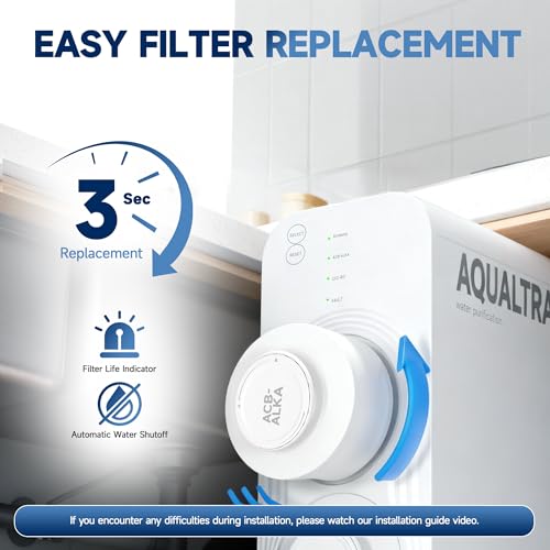 USF-AR-600 Reverse Osmosis System, 10 Stage Alkaline Tankless RO System, NSF/ANSI/CAN 372 Certified, 600GPD, 3:1 Pure to Drain, Smart LED Faucet
