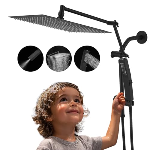All Metal 10 Inch Rain Shower Head with Handheld Spray Combo