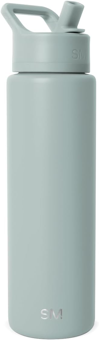 Simple Modern Water Bottle with Straw Lid | Vacuum Insulated Stainless Steel Metal Thermos | Reusable Leak Proof BPA-Free Flask for Sports Gym | Summit Collection | 30oz, Sea Glass Sage