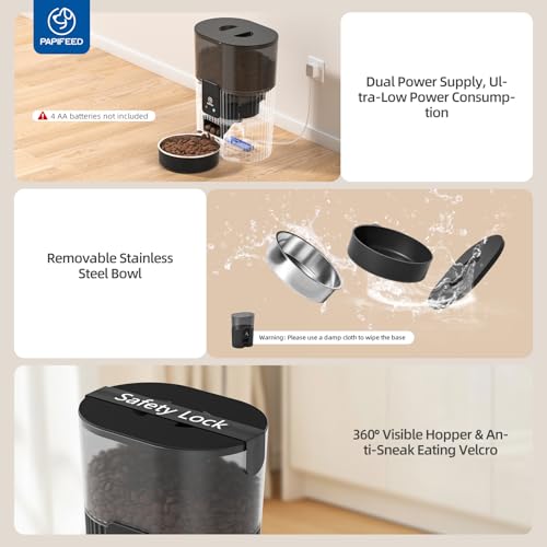 Automatic Cat Feeder and Water Fountain Stainless Steel