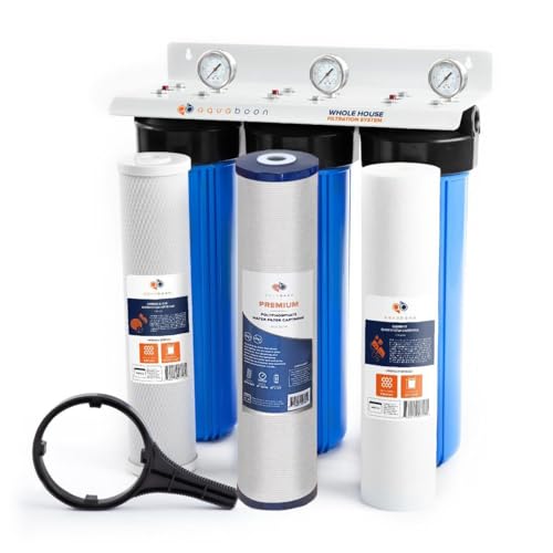 3 Stage Whole House Water Filter System with 5 Micron 20x4.5 Anti