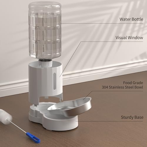 Cat Water Dispenser with Stainless Steel Bowl