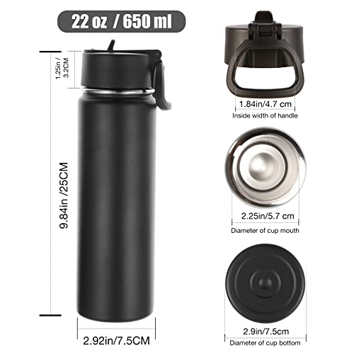 Insulated Water Bottles with Straw Bulk 4 Pack (4 Count)