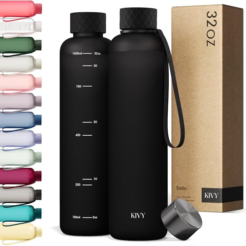 Slim Water Bottle 32oz [Lightweight & Shatterproof]