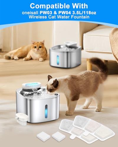 Pet Water Fountain Filters Fit for oneisall PW03 & PW04 3.5L (24 Count)