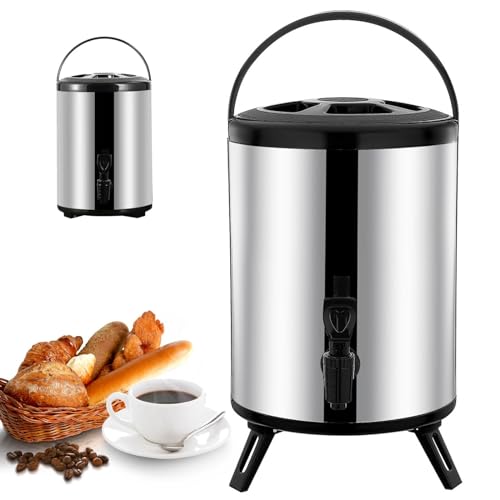 Hot and Cold Water Dispenser with Faucet Portable Insulated Beverage Kettle 8L