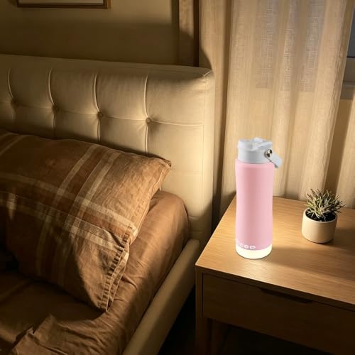 Stainless Steel Water Bottle with Camping Lantern & Night Light