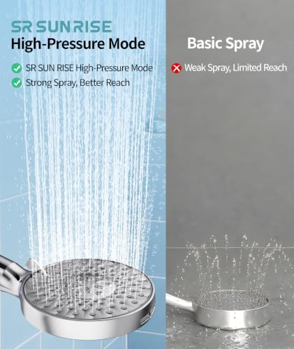Filtered Shower Head with Handheld High Pressure 9 Spray Mode Showerhead Detachable Shower Head Water Softener Filters Beads for Hard Water Remove Chlorine 1 Filter Chrome