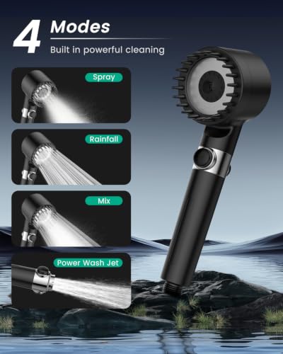 Filtered Shower Head with Handheld 4PCS Filters ShowerHead