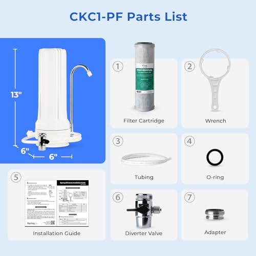 CKC1-PF PFAS/PFOA/PFOS Removal Water Filter for Faucet, 10000 Gal