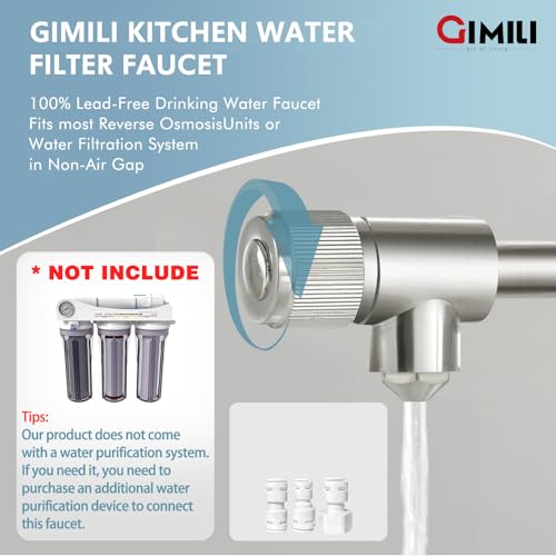 Filter Kitchen Faucet Drinking Water Faucet 3 in 1 Brushed Nickel