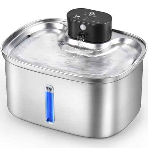 5L 169oz Automatic Stainless Steel Pet Water Fountain for Cats & Dogs