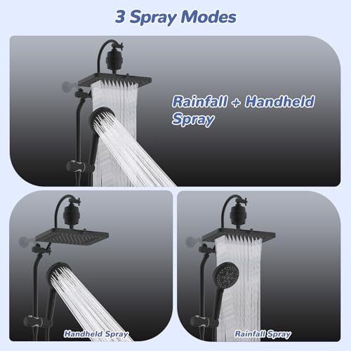 5 spray Filtered Rainfall Shower Head Combo