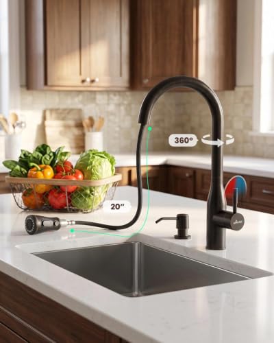 Oil Rubbed Bronze Touchless Kitchen Faucet with Soap Dispenser