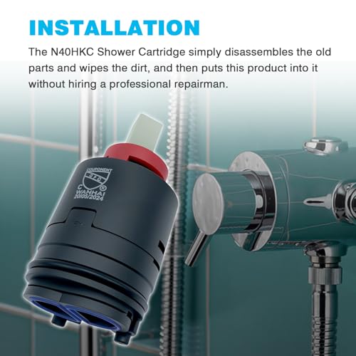 N40HKC Shower Cartridge 40mm Faucet Cartridge Replacement Compatible With Many Other Tub