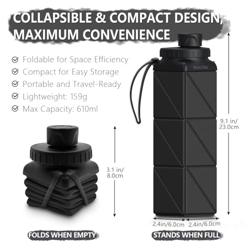 Collapsible Water Bottles 21 oz (2 Count)