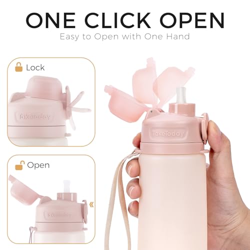 Collapsible Water Bottles with Straw for Travel