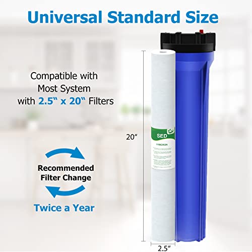 5 Micron Water Filter 20" x 2.5" Replacement Cartridge (6 Count)