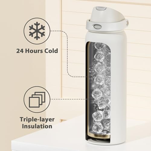 40 oz Insulated Water Bottle with Straw
