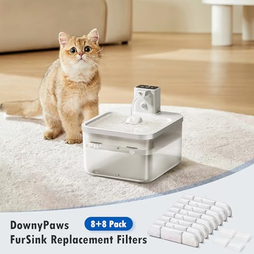 8 Packs Replacement Filters for DownyPaws Battery Operated Cat Water Fountain DPWFP6 (8 Count)