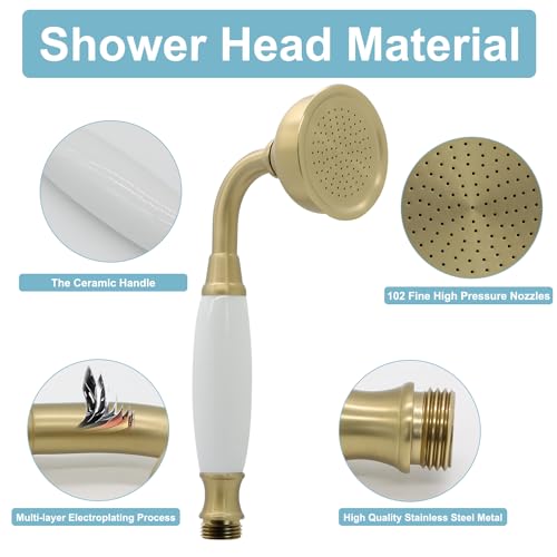Vintage Handheld Shower Head with 59" Flexible Hose