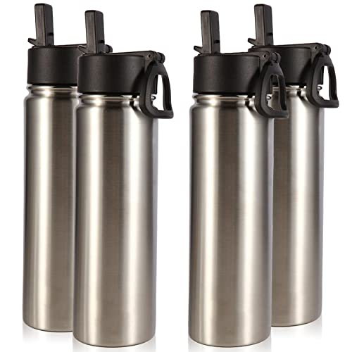 Insulated Water Bottles with Straw Bulk 4 Pack (4 Count)