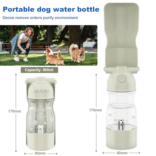 Dog Health Water Bottle Portable Active Oxygen Puppy Water Bowl & Dispenser for Travel Improves Taste and Boosts Immunity wih Ozone Purification Pet Health Care Water Bottle
