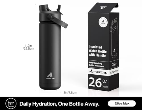 26 oz Insulated Water Bottle with 2
