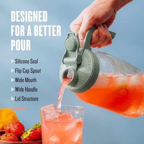 64 oz Mason Jar Glass Pitcher With Lid