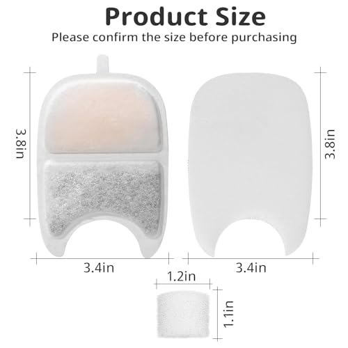 Cat Water Fountain Filter Replacement Pet Drinking Fountain Filters Compatible with 135 fl oz (12 Count)
