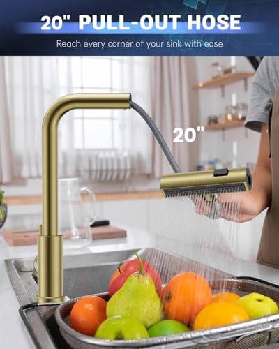 Gold Touchless Kitchen Faucet with Pull Down Sprayer